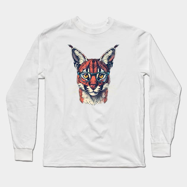 The Hipster Caracal Long Sleeve T-Shirt by Carnets de Turig